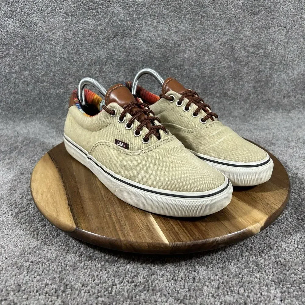 Vans Era 59 C&L Men’s Sz 8.5 Khaki Guate Canvas Low Top Casual Skate Shoes Used